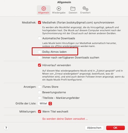 Questo ti permette di scaricare tutti i brani come Dolby Atmos se lo supportano.