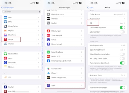 L'equalizzazione è ben organizzata sullo smartphone.