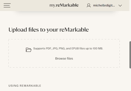 Uso il sito web per trascinare i file sul tablet.