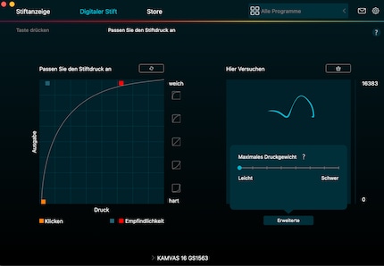Se ti piace lavorare con poca pressione, puoi personalizzarla nel software.