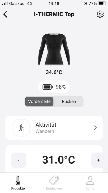 Posso personalizzare il riscaldamento del corpo sull'app.