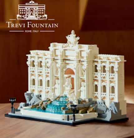 The photo of the new Lego fountain was discovered in a Finnish advertising brochure.
