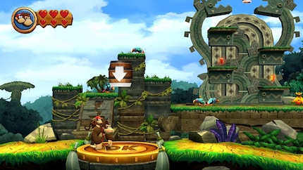 Dopo aver tamburellato sul campo di Donkey Kong, è apparso un barile che mi ha catapultato nell'area di sfondo del livello.