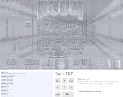 La schermata iniziale del PDF di Doom.