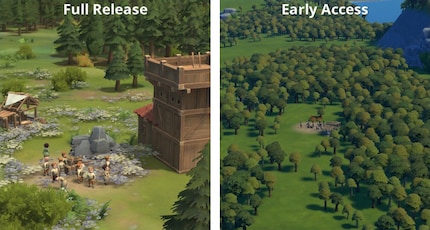 Questo confronto tra la versione ad accesso anticipato e la full release mostra le grandi differenze tra le due versioni dal punto di vista estetico.