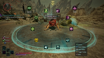Con LB sul controller posso aprire un menu radiale per dare ordini ai miei compagni, usare la magia o utilizzare gli oggetti.