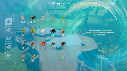 I combine the items from the inventory to create new objects.