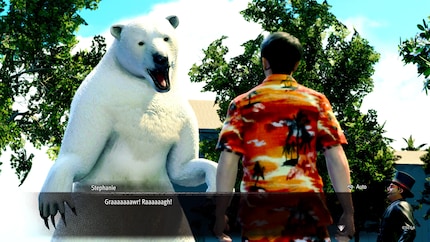 Qui sto picchiando un orso polare scappato dallo zoo per calmarlo.