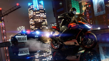 Typical scenario in the game: on the run from law enforcement. Soon also with ray tracing reflections.