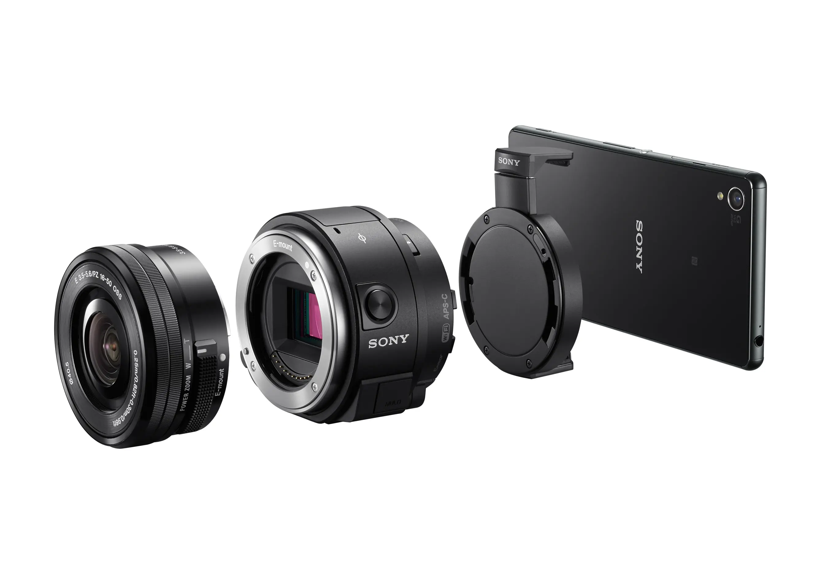 Il Sony QX era un adattatore con un sensore di immagine per obiettivi intercambiabili.