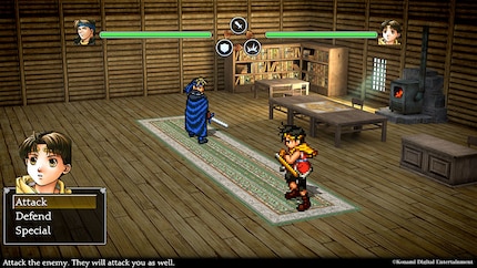 The duels follow the rock-paper-scissors principle.
