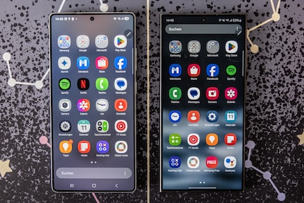 Android 15 and One UI 7.0 lends the Galaxy S25 Ultra interface (on the left) a slightly fresher look and offers more AI features.