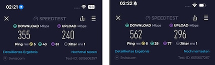 L'iPhone 16e (a sinistra) non offre il WiFi 7, che influisce sulla velocità di upload e download.