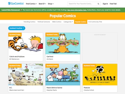 GoComic è per tutti i fan di Snoopy, Garfield e compagnia bella.