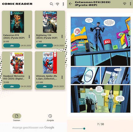 Comic Reader è semplice e buono, ma senza pubblicità solo a pagamento.