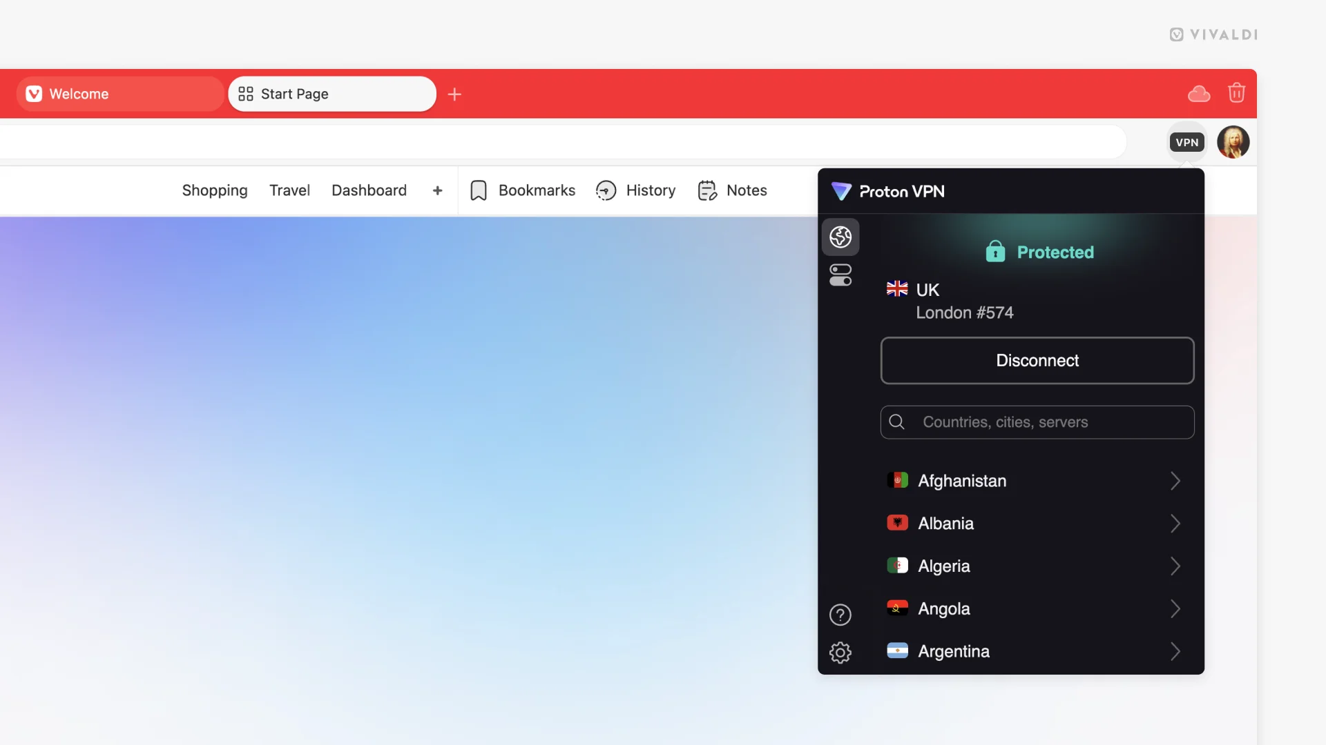 In the free version, Proton offers VPN servers in five random countries.