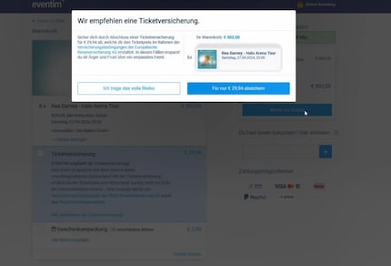 Il tribunale ha giudicato questo pop-up «indebitamente influenzabile»