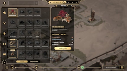 The game’s graphics have deliberately been kept simple. Here, I’m selecting the script department in the construction menu.