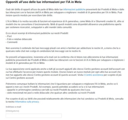 Con Instagram e Facebook, basta inserire il proprio indirizzo e-mail.