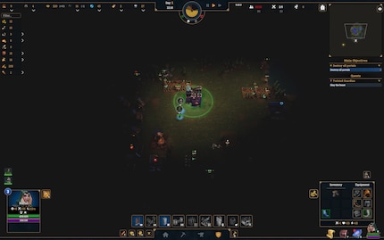 The darkness engulfs almost everything and creates a gloomy, tense atmosphere.