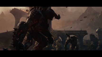 From the cockpit of the Atlan mech, I battle gigantic demons.