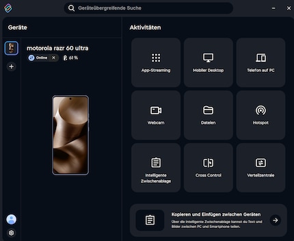 Collego lo smartphone al PC tramite Smart Connect.