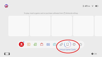 You can find all your virtual software cards here.