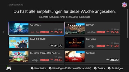 I giochi mi vengono suggeriti in base al mio utilizzo dell'eShop, ai miei amici e alle tendenze.