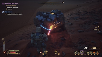 The ore mining tool takes up one of your limited quick-selection slots.
