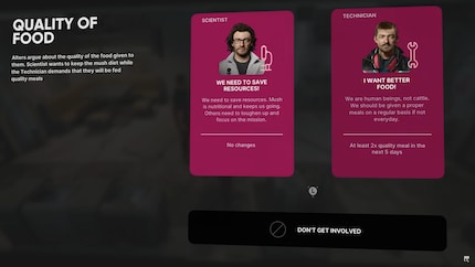 I can't please everyone all the time and have to choose between two positions.