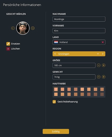 L'editor del personaggio offre pochissime opzioni di personalizzazione.