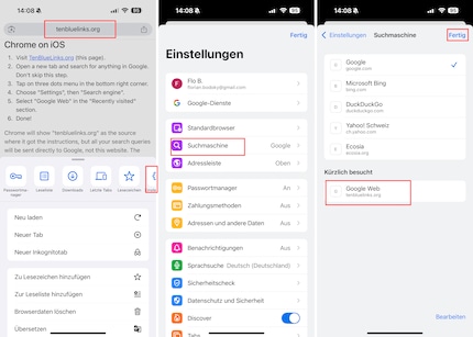 Il dispositivo mobile funziona anche con Chrome.
