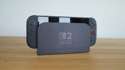 The Switch 2 in the TV dock. The built-in fan always remains whisper-quiet.