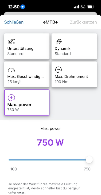 Maximum support up to 100 Nm, 750 W and 400 per cent.