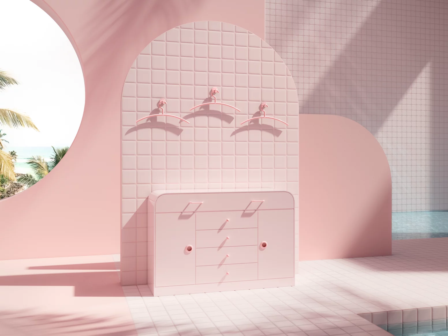 Here, pink is used as a colour that supports openness, warmth and creativity.