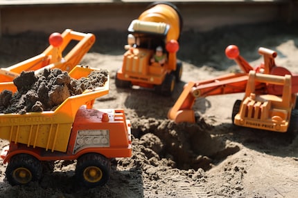 Our sandpit is now teeming with Husky Helpers vehicles.
