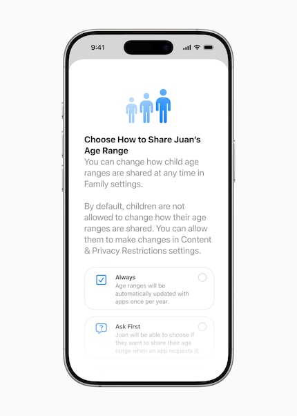 App suppliers will no longer be able to request the exact date of birth.