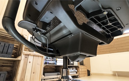 As you can see from below, you can adjust three things at once with the lever: the seat height, the seat depth and the backrest angle.