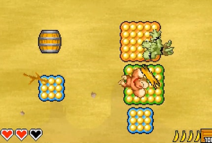 In «DK: King of Swing», DK has to shimmy from the bottom to the top using the unusual controls.