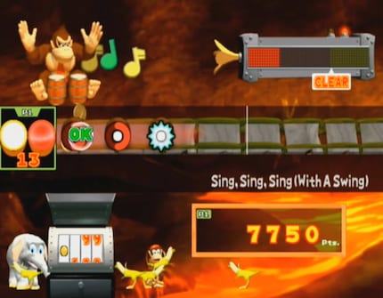 «Donkey Konga» was developed by the same team as the well-known Japanese «Taiko no Tatsujin» rhythm series.