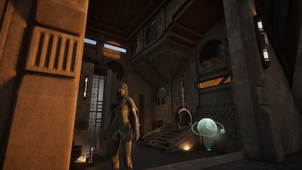 A view of the airy interior: my actual living and working area is placed as a building within a building and can’t be seen here.
