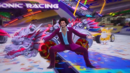 Ichiban e il suo dragon kart: mi basta questo per essere felice.