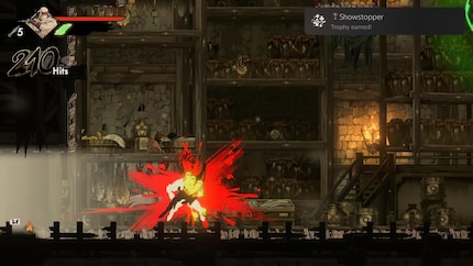 The combo meter on the top left-hand side of the screen counts how many hits you can land without being hit yourself.