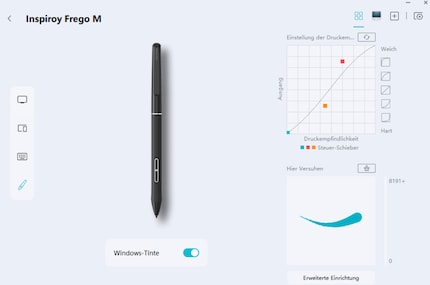 The Huion software is clearly laid out.