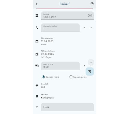Entering purchases is quick and easy if the product master data has been created correctly.
