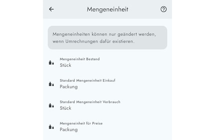 In «Grocy» I can create several units for each product.