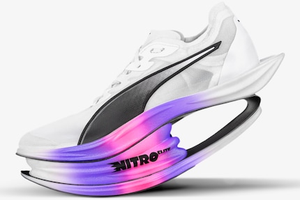 The shoes look as if they could catapult runners metres through the air.