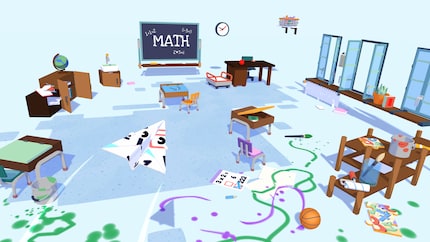 The classroom turns into a playground.