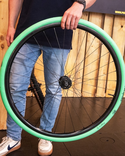 Il Tire Noodle verde per bici gravel.