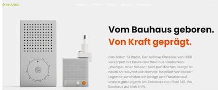 Sharge vede il suo caricatore nella tradizione del design dei prodotti Bauhaus.